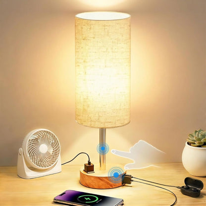 Astrid – Stilren sängbordslampa med touch-kontroll och laddningsfunktion