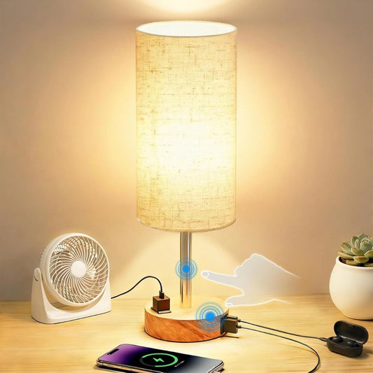 Astrid – Stilren sängbordslampa med touch-kontroll och laddningsfunktion